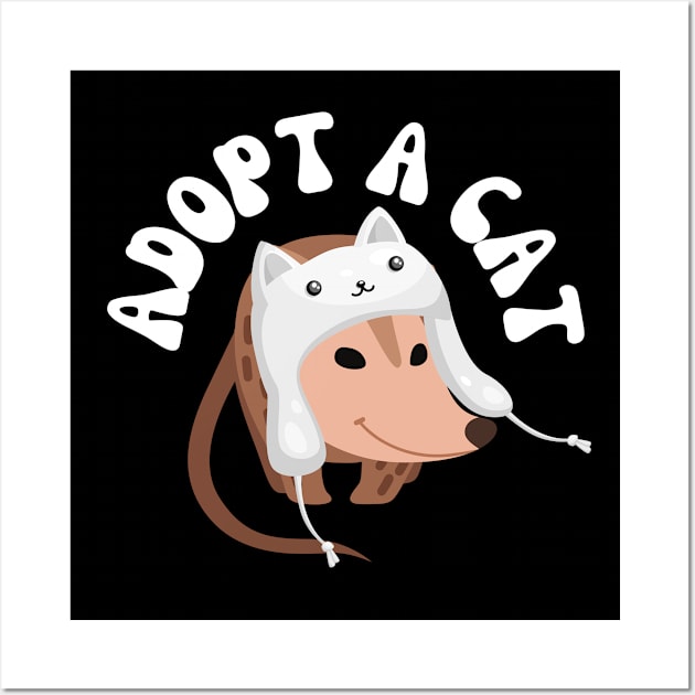 Adopt A Cat Possum Wall Art by FullOnNostalgia